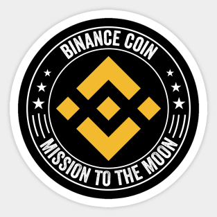 Vintage Binance BNB Coin To The Moon Crypto Token Cryptocurrency Wallet Birthday Gift For Men Women Kids Sticker